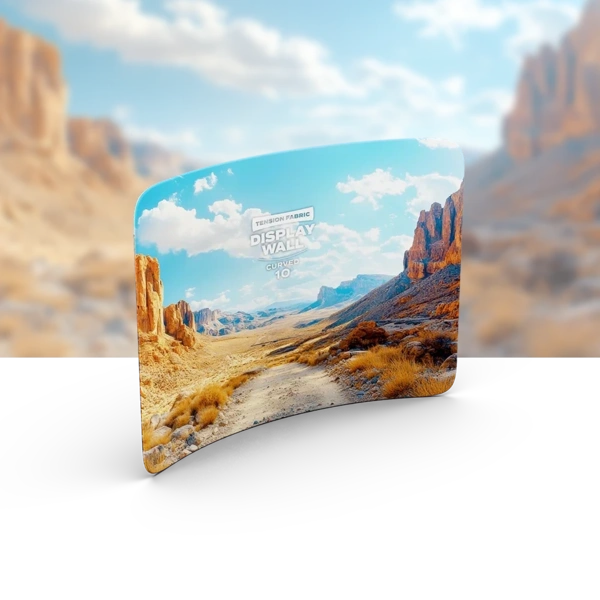  Curved Tension Wall 10ft With Bg Faded